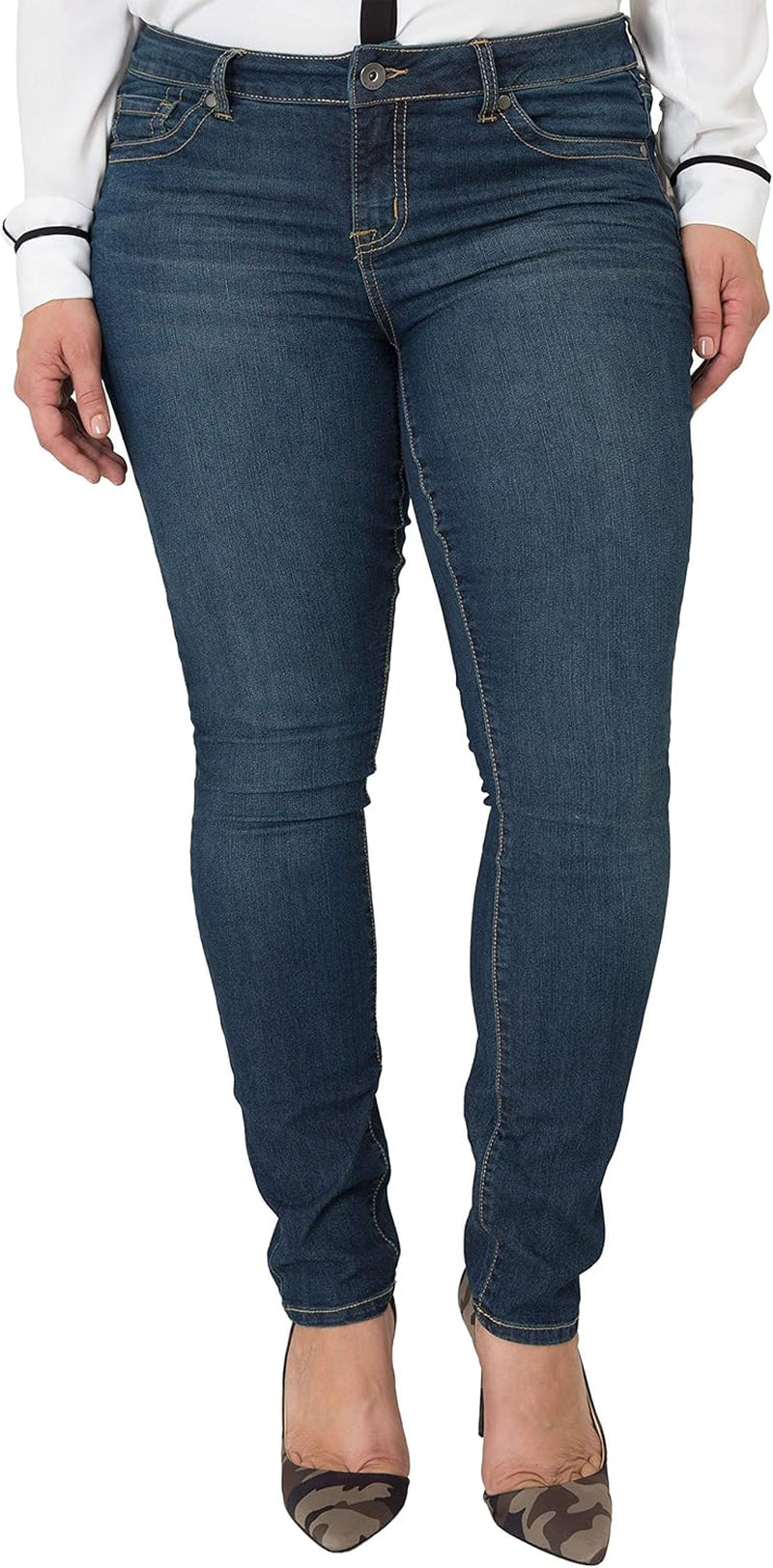 Plus Size Women'S Midrise Skinny Jeans