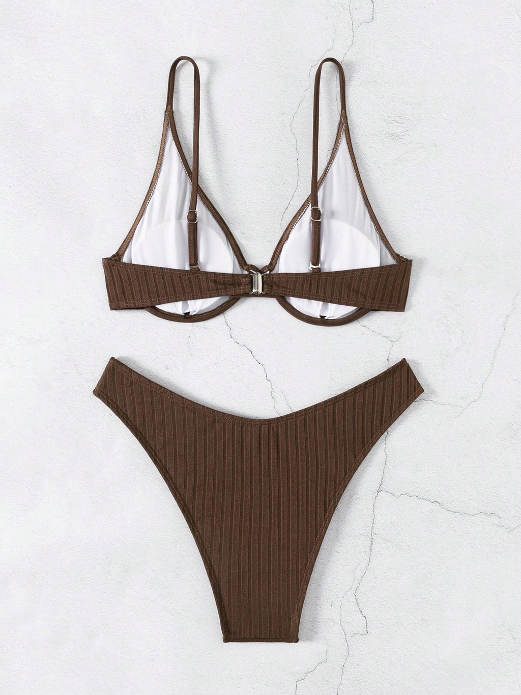 Swim Summer Beach Solid Color Two-Piece Bikini Set Bathing Suit