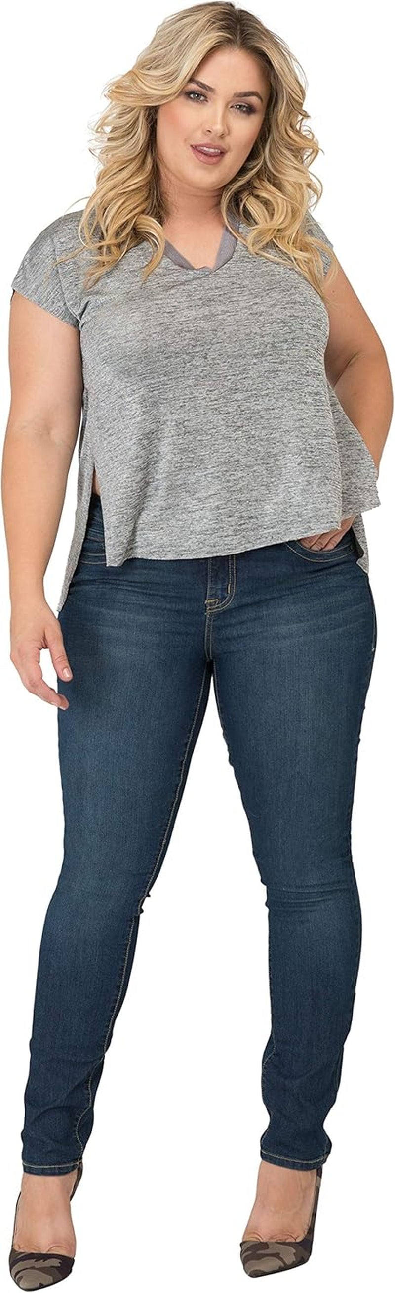 Plus Size Women'S Midrise Skinny Jeans