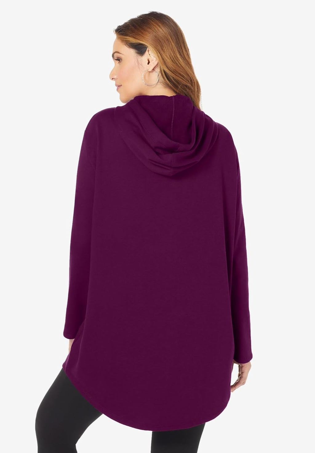 Women'S plus Size Fleece Zip Hoodie Sweatshirt