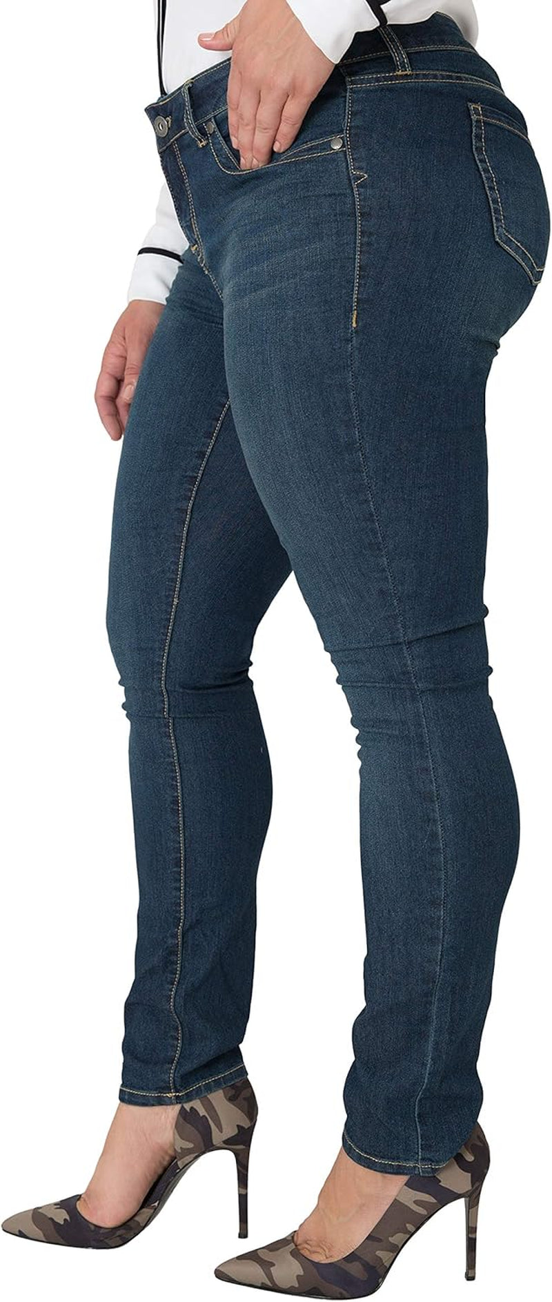 Plus Size Women'S Midrise Skinny Jeans